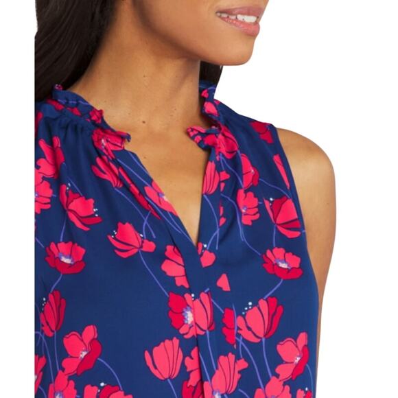 41Hawthorn (XSP) Orlee Mixed Material Sleeveless Top - Stitch Fix Floral Blouse - Picture 9 of 15